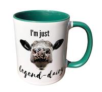 Personalised Name Funny Farm Animal Cow Legend - Dairy Mug - Gift for Farmers and smallholders - Country Living - Farmhouse Decor and Homeware (Blue)
