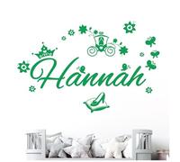 Personalised Name Girls Wall Art Sticker - Princess Fairy Tale Cinderella Story [Medium] [Cactus]