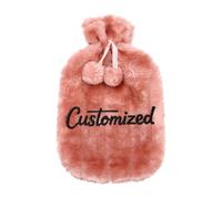 Personalised Name Hot Water Bottle,Custom 2L Hotwater Bottles for Adults for Pain Relief, Hand and Foot Warmer Perfect for Women (Pink, A)