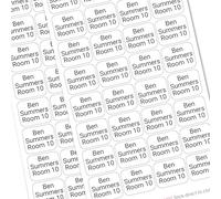 Personalised Name Labels - 3 Line Custom Stick On Labels for Clothes & Belongings, Washable & Dishwasher Safe for School, Nursery & Care Home Use (64)