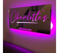 Personalised Name Mirror - Light Up Mirror,personalised Neon Name Light Led Signs Night Lights for Bedroom Wall Decoration Valentine's Day Christmas Birthday Custom Gift for Mom Wife Friend