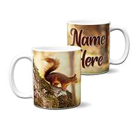 Personalised Name Mug Squirrel Red 11oz Ceramic White Cup Gift KS47