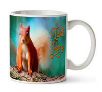 Personalised Name Mug Squirrel Red 11oz Ceramic White Cup Gift KS48
