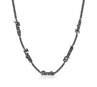 Personalised Name Necklace for Men - Custom Men Necklace Chain in Silver/Gold/Black, Christmas Birthday Anniversary Valentines Fathers Gifts for Him Dad Grandad (Black-5 names)
