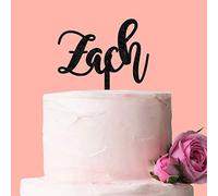 Personalised Name Only Cake Topper: Black Glitter Acrylic