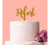 Personalised Name Only Cake Topper: Gold Glitter Acrylic