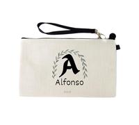 Personalised Name Pencil Case, Letter A, Alfonso, Travel Organiser Zipper Pouch - cb2041