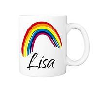 Personalised Name Rainbow Mug-Gift for Gay Pride LGBTQ Family Friends Birthday Present Novelty Gift