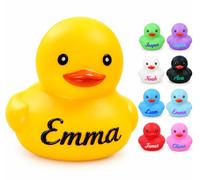 Personalised Name Rubber Ducks, Christmas Squeaky Duck Car Accessories (S1) | Custom Funny Rubber Duck Ornaments, Multiple Colors Availabl Car Dashboard Decoration, Gift for Marriage Birthday, Women Men