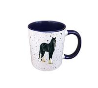 Personalised Name Shire Horse Mug - Perfect Equestrian Gift - Horse and Rider Mug - Pony Lover Gift - Horse Gift - Equine Presents (White)