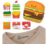 Personalised Name Stamp for Clothes Kids, Waterproof and Durable, Washable Clothing Name Stamp Tags, 4 Colors and 36 Cartoon Patterns, Custom Fabric Stamps for School Uniform