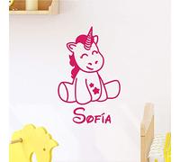 Personalised Name Stickers | Personalised Name Sticker - Children's Room Wall Decoration | 2 Sheets of 25 x 20 cm and 40 x 25 cm - Fuchsia