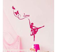 Personalised Name Stickers | Personalised Name Sticker - Children's Room Wall Decoration | 2 Sheets of 45 x 25 cm and 40 x 25 cm - Fuchsia