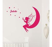 Personalised Name Stickers | Personalised Name Sticker - Children's Room Wall Decoration | 2 Sheets of 55 x 35 cm and 40 x 30 cm - Fuchsia