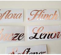 Personalised Name Stickers Rose Gold Vinyl Wine Glass Box Water Bottle Wedding