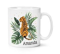 Personalised Name Tiger Jungle Tropical Theme Mug 10oz Mug Cup
