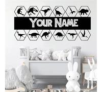 Personalised Name Wall Stickers, Dinosaur Custom Name Vinyl Stickers, Decor Wall Decals Personalized Name For Boys Room Bedroom, Jurassic Park World Art Poster, Dinosaur Wall Stickers Bedroom(42X90CM)