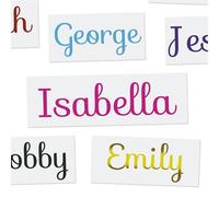 Personalised Name/Word Vinyl Stickers - 2 Height Options 21 Beautiful Colours. Perfect for Weddings Glass Box Wine Bottles Label Decal, Either 1inch or 1.5inch Height, Width Will Vary