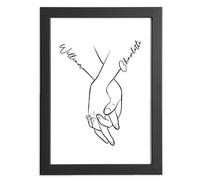 Personalised Names in Hands Romantic Print Gift for Her or Him, Couples on Valentine's Day, Birthdays, Anniversaries, Christmas, Unique Gift From Wife, Husband, Boyfriend, Girlfriend