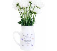 Personalised Nan Flower Jug Vase, If Nannies Were Flowers I’d Pick You, Birthday Gift for Nan Nanny Grandma, Ceramic Keepsake Vase 12.5cm High