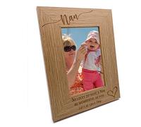 Personalised Nan Love Heart Engraved Portrait Photo Frame Gift (5 x 7 Inch)