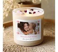 Personalised Nana Candle - Cherry Blossom Scented with Rose Petals & Rose Quartz - Upload Photo & Message - 8oz Soy Candle in Gift Box - Birthday, Mother’s Day & Christmas