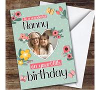 Personalised Nanny 60th Birthday Card Heart Photo | Personalised Birthday Card For Grandma, Her, 60th, Photo Upload, Milestone Birthdays