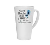 Personalised Nanny I Love You to The Moon & Back Coffee Tea Cocoa Soup Daily use Mug Valentine's Day Birthday Party gage Keepsake Unique Ceramic Cup Mug. (17 oz Latte Mug)