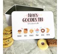 Personalised Nan's Goodies Cute Pastry Characters Cake Treat Sweets Biscuit Tin Personalised Gift | Custom Gift | Personalized Tin | Cake, Biscuit & Treat Tins | Gift For Her | Gift For Him