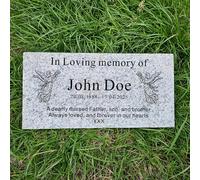 Personalised Natural Granite Memorial Plaque, Popular Motifs, Multiple Size Colour, 20mm Thick, Granite Headstone, Engraved, Crematorium, Grave Marker, Grave, Memorial Stone, Memorial (Blue Grey)