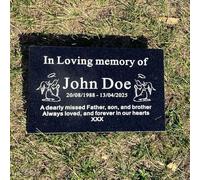 Personalised Natural Granite Memorial Plaque, Popular Motifs, Multiple Size colour, Granite Headstone, Engraved, Crematorium, Grave Marker, Grave, Memorial Stone, Memorial(Black)