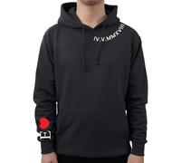 Personalised Neck Sleeve Custom Roman Numerals and Initials Him Her Set Unisex Hoodie Gift Idea For Wife Husband Girlfriend Boyfriend Love Valentines Day Couples Matching Hoodies(Black,M)