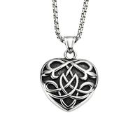 personalised necklace，European and American Vintage Heart Shaped Irish Knot Men's Necklace Love Viking Necklace Sweater Chain gift