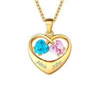 Personalised Necklace for Girlfriend Birthday Christmas Anniversary Valentines Day-Mother and Daughter Necklaces 2 Names-Customised Eternity Gift for Woman Relationship Best Friends Jewellery