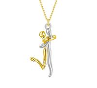 Personalised Necklace for Women,925 Sterling Silver Hug Necklace For Women And Men, Hug Couple Necklace Classic Embrace Little People Charm Couple Pendant Necklace Punk Lovers' Hug, Hugs And Kisses Ne