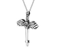 personalised necklace Hiphop Silver Color Link Chains Necklace for Men Delicate Wings Jesus Cross Pendant Prayer Jewelry