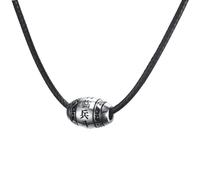 personalised necklace Men's Buddha Mantra Pendant Necklace Black Braided Rope Choker Lucky Bead with 6 and 9 Words Men's Jewelry Gossip gifts