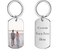 Personalised Necklace Photo for Him Custom Necklace Upload Your Favorite Photo Necklace For Boyfriend Mens Personalised Gifts (Silver)