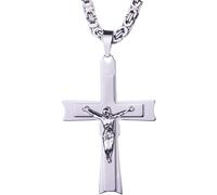 personalised necklace Simple Pendant Necklace Charm Large Big Jesus Cross Heavy Men 6mm Gothic Long Link Byzantine Chain Colar gifts