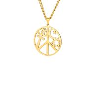 personalised necklace Stainless Steel Yoga Om Symbol Necklaces Peace Sign Harmony and Coexistence Hexagram Cross Necklace Religious Jewelry gifts