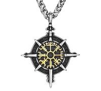 personalised necklace Viking Rune Compass Pendant Necklace for Men Jewelry Accessories Men's
