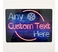 Personalised Neon Effect Sports-Themed Clipart Printed Metal Sign wall art A5 Bar Add Name