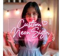 Personalised Neon Light Sign - Custom Dimmable LED Neon Sign for Wall Decor,Custom Neon Signs, Bedroom, Bar, Wedding, Birthday Party Gift - Kids Room, Home Decor (Rectangular Shaped Backplate)