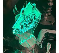 Personalised Neon Rock Hand Controller and Headset Gaming Station