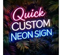 Personalised Neon Sign, Custom LED Text Sign with Multiple Colours, Fonts and Sizes, Custom Neon Light for Wedding, Bar, Salon, Bedroom, Business Decor, Wall Decoration and Events