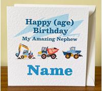 Personalised Nephew Birthday Card - Personalised Birthday Card For Nephew From Uncle or Auntie - 1st, 2nd, 3rd, 4th, 5th, 6th, 7th, 8th, 9th, 10th Birthday (STYLE 4)