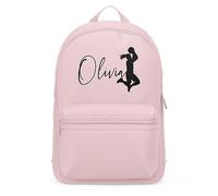 Personalised Netball Player Mini Backpack for Girls Nursery Reception Back to School Bag, One Size, Light Pink