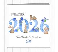 Personalised New Baby Boy Babies First Easter Card Memento 2026 - Son Grandson Godson Nephew