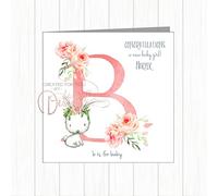 Personalised New Baby Card - Congratulations On The Birth Of Baby Girl
