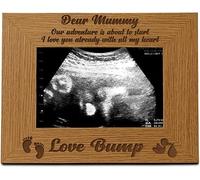 Personalised New Baby Pregnancy Scan Wooden Photo Frame Mummy Gift (5 x 7 Inch)